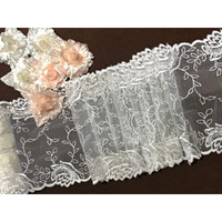 Orient Lace Craft Scalloped White Net Embroidery Lace And Border Material Lace Trim For Sewing,Invitation Cards,Curtain Tablecloth Slipcover Bridal Diy Clothing/Accessories