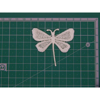 Ecru,Embroidered Sew On Butterfly Patch For Suits,Saree & Dupatta Qty 10 Pcs,Used As Borders,Designer Embroidery Patch,Applique,Sewing Supplies,3D Polyester Lace Patch Work,Diy Art & Craft (Small)