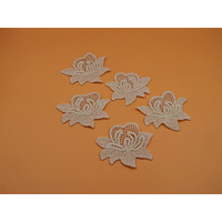 Beige Color,Embroidered Sew On Floral Patch For Saree,Suit,Lace Jewelry,Qty 50 Pcs Packet,Used As Designer Embroidery Patch,Applique,Sewing Supplies,3D Cotton Lace Patch Work,Diy Art & Craft