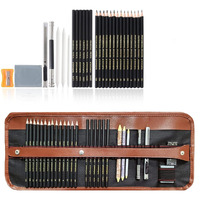 Tusmad Drawing Art Tool Kit Pencils,30 Pcs Sketching Pencils Set Travel Pencils Kit With Charcoal Pencils, Erasers, Extender, Carry Bag Etc For Students, Teens, Adults (With Canvas Rolling Pouch)