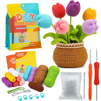 Tusmad Crochet Kit For Beginners  8 Tulip Flower Crochet Kit For Adults, Complete Knitting Set With Yarn, Crochet Accessories, Polyester Fiber & Step-By-Step Video Tutorials  Diy Craft Gift