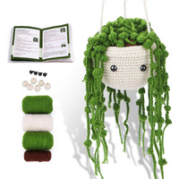 Tusmad Crochet Kit For Beginners, Crochet Starter Kit, Hanging Potted Plants Crochet Kits, Beginner Crochet Kit For Adults With Crochet Yarn, Hooks, Step-By-Step Video, For Diy Christmas Crafts (Hanging Potted)