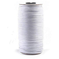Aakriti 4Mm White Elastic Cord Earloop For Face Mask - Elastic Loop Ear Rope Stretch Flat String Craft Project Bracelet String Trim For Crafting,Hanging, Mask Making 100 Meter