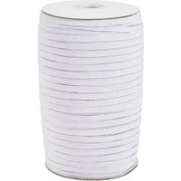 Aakriti 4 Mm Earloop Stretch Flat String Elastic Cord For Crafting, Hanging, Face Mask Making (25 M, White)