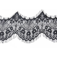 Nf&E 3 Yard 10Cm Lace Stretch Border Trim Diy Sewing Appliques Large Black Floral