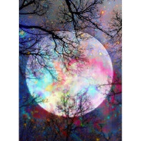5D Diamond Painting By Number Kit, Bright Moon Full Drill Embroidery Cross Stitch Picture Supplies Arts Craft Wall Sticker Decor 11.8X15.8 Inch