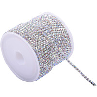 Diy Crafts Design No # 4, 20 Yards Crystal Rhinestone, Crystal Rhinestone Close Chain Trimming Claw Chain Jewelry(Design No # 4, 20 Yards Crystal Rhinestone)