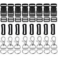 Diy Crafts Pack Of 100 Pcs, Multi Accessories Utility Set, Key Chain Hooks With Key Rings 1Inch Flat Side Release Buckles, D Rings Sliding Buckle For(Pack Of 100 Pcs, Multi Accessories Utility Set)