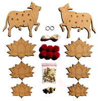 The Brown Box Pichwai Painting Mdf Cutouts,Pichwai Cow Cutouts,Art And Craft Kit For Adults,Lotus Cutouts,Hobby Kit,Wall Hanging Decor.
