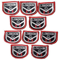 Paushak Boutique Cotton Silver And Red, Black Embroidery Stiching Applique Patches (Pieces 10)