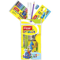 Flair Creative Series Student Kit|Combination Smart Kit For Your Creative Need|Non-Toxic & Safe For Kids|Use For Writing,Drawing & Shading|Stationery Kit Ideal For Gifting|Set Of 1 Kit,Ink Multicolor