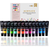 Itsy Bitsy Art Story Artists Acrylic Paint Set - 14 Colors X 15Ml Each| For Paper, Canvas, Mdf, Wall, Glass, Plastic, Metal, Terracotta|Premium Multi Surface Paint For Diy Art & Craft| For Beginners Students Adults