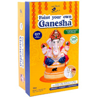 Little Birdie Ganesha Diy Craft Kit|Paint & Decorate Your Own Ganesha/Ganpati|Paper Mache Ganesha Kit For Home & Office Temple Decor|Gifts For Ganesh Chaturthi,Diwali-9 X 6Inch (Orange)