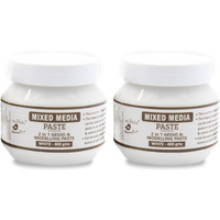 Little Birdie Mixed Media - 2 In 1 Gesso Modelling Paste White 400Gms Bottle - 2 Pack