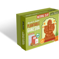 Little Birdie Diy Mould & Make Plantable Ganesha Kit | Diy Eco-Friendly Mould And Make Kit | Ganpati Murti Making Kit For Craft, Decoration | Gift For Kids & Adults