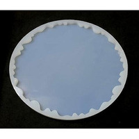 Schubert Silicone Resin Tray Mold, Round Dish Mold Serving Tray With Zig Zag Edge, Circle Plate Epoxy Resin Casting Mold For Diy Faux Agate Tray, 8 Inch - 6Mm Deep-1Pc