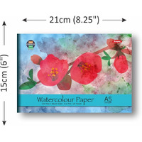 Anupam Artists Watercolour Glued Pads 200 Gsm Cold Pressed A4 For Watercolour, Gouache, Ink, Acrylic, Wet & Mixed Media, Art Painting, Drawing (12 Sheets)