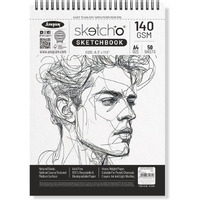 Anupam Sketcho Sketch Book A4 Top Wiro Bound Drawing Book Acid Free Paper 140 Gsm For Artists, Professional (50 Sheets, 100 Pages)