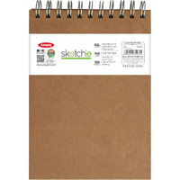 Anupam Sketch-E Sketch Book A5 Hard Cover Wireo Binding Drawing Notebook 100% Recycled Kraft Paper Plain & Dot-Grid On One Side 140Gsm 100 Pages For Artists Students Sketching