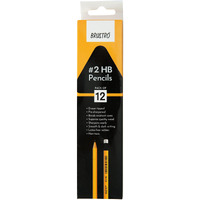 Brustro 2Hb Pencils | Pack Of 12 | Strong Grip, Extra Dark With Eraser Tip, Pre-Sharpened, Smooth Handwriting, Drawing, Sketching, Mandala, Graphite, Ideal For Students And Adults, School, Office Use