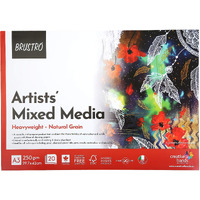 Brustro Artists Mixed Media Glued Paper Pad 250 Gsm A3-20 Sheets | Ideal For Ink, Airbrush, Pencil, Charcoal, Illustration, Design, Manga, Watercolour.