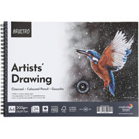 Brustro Artists Drawing Wiro Paper Pad A4-200Gsm (24 Sheets) | Ideal For Pencil, Drawing, Charcoal, Art, Pen, Pastel, Ink.