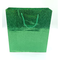 Gold Leaf Glitter Paper Bags 12Pcs With Handles,Reusable Iridescent Gift Bags For Baby Shower Gift Bags,Christmas, Party Wrapping Solution(23 X 8 X 27 Cm)(Green)