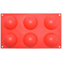 Folca 1 Pc 6 Cavity Round Silicone Mould For Handmade Soap, Cake, Jelly, Pudding, Chocolate, Dessert Etc (6 Pcs Round Mould)