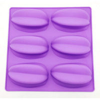 Folca 1 Pc 6 Cavity Silicone Mould For Handmade Soap, Cake, Jelly, Pudding, Chocolate, Dessert Etc (Soap Mould Design 2)