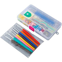 Urbane Home Crochet Hook Needle Set Of 53 With Case|Ergonomic Sewing Knitting Needle Kit (Transparent)