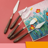 Homestic Set Of 5 Painting Knives For Oil Painting,Acrylic Painting, Color Mixing (Brown)