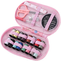Homestic Multifunctional Sewing Kit Set Of 43|Silai Machine Tools With Polyester Thread|Steel Secissors & Needles (Black)