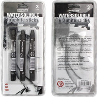 Worison Water Soluble Chunky Graphite Stick Pack Of 3 For Sketching And Drawing