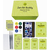Zen Sangam Art Kit Box For Beginners & Kids | 6 Primary Watercolors, A6 & A7 Cold Pressed Paper, 2 Round & 1 Flat Brushes, 245 Gsm A6 20% Cotton Watercolor Journal | Gifting Ideas - Medium Art Set
