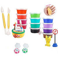 Firstly Traders Air Dry Clay Light Magic Clay 12 Colors Diy With Clay Tools+ 1 Eraser, Clay In Tub Gift For Art And Craft Supplies For Kids Ages 8-10, Age 9-12, Age 12-16 Old