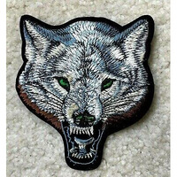 Daily Crafts New Fine Thread Embroidery Work Cloth Patches For Varsity Jackets Winterwears Cap Hat Bags Denims Jeans| Sew On Iron On Transfer Patches Appliques| Big Wolf Fox Animal