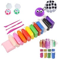 Firstly 12Pc Air Dry Clay+ Googly Eyes+2 Eraser+Glitter,Modelling Tools With Clay Set For Jewellery Earring Making Beginners Kit Clay Rings(Basic Colors)