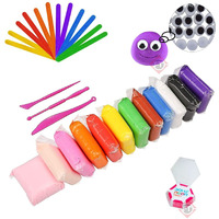 Firstly 12Pc Air Dry Clay+Ice Cream Sticks+ Googly Eyes+1 Eraser,Modelling Tools With Clay Set For Jewellery Earring Making Beginners Kit Clay Rings(Basic Colors)