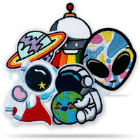 Daily Crafts 5 Pcs Iron On Sew On Patch| Space Nasa Planets Astronaut Alienthemed Diy Fabric Repair Patches For Jeans Jackets Hats| Fashion Accessories