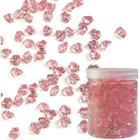 Daily Crafts Natural Light Pink Tumble Beads Stone, Pink Faux Crystal Stones For Decoration Pack Of 60 Pcs