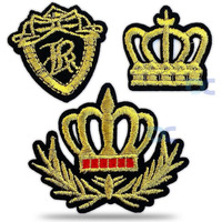 Daily Crafts 3 Embroidered Patches, Black Base Hot Fix Glue Embroidery Cloth Paste Iron-On Patch Diy Clothes Sticker Trim Embellishments Applique