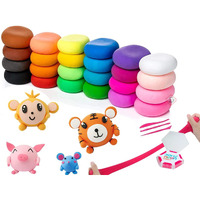Firstly Traders 24 Pc Air Dry Clay Set For Jewellery Earring Making Beginners Kit Clay Rings(2 Sets Of 12 Basic Colors) Modelling Tools With Clay + Free Neon Eraser