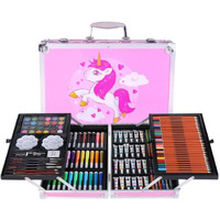 Tinker Squad 145 Pcs Colour Suitacse Box Set For Kids | Colour Suitcase Kit For Kids | Unicorn Drawing Painting Art Kit Color Suitcase For Kids | Unicorn Suitcase Color Colour Box Set Kit Bag For Kid