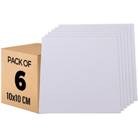 Homestic Pack Of 30 Blank Cotton Canvas Boards For Painting 10X10 Cm (White)