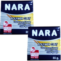 Artline Nara Polymer Clay Of 55 Grams In Colour Silver (2 Packs) | Ideal For Homemade Creations