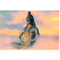 Dharvika Innovations Lord Shiva Adhesive Vinyl Wall Poster, Sparkle Coated Lamination, 24 X 36 Inch