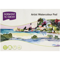 Derwent Academy Watercolour Pad 12 Sheets, 300 Gsm (A3 Landscape)