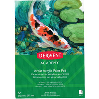 Derwent Academy Acrylic Pad 12 Sheets, 300 Gsm (A4 Portrait)