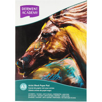 Derwent Academy Black Paper Pad 20 Sheets, 140 Gsm (A3 Portrait)