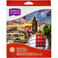 Derwent Academy Acrylic Paints 12Ml (Pack Of 24), Multicolour